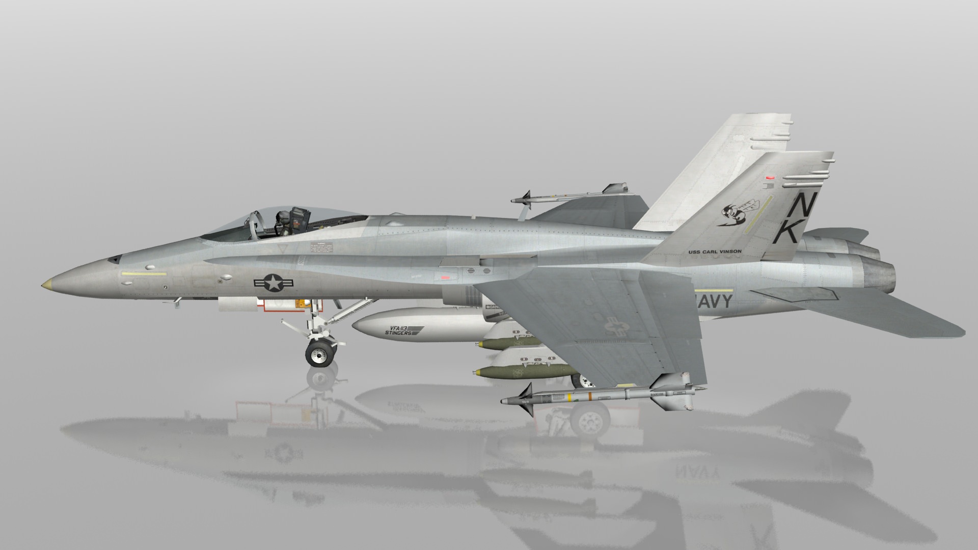 F18C Hornet - US Navy VFA113 Stinger 3D Model Game ready ...