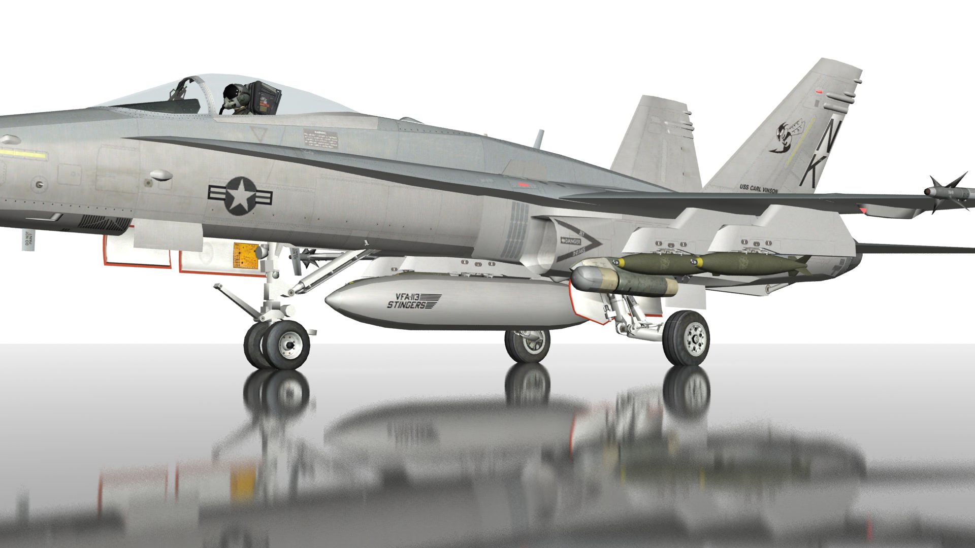 F18C Hornet - US Navy VFA113 Stinger 3D Model Game ready ...
