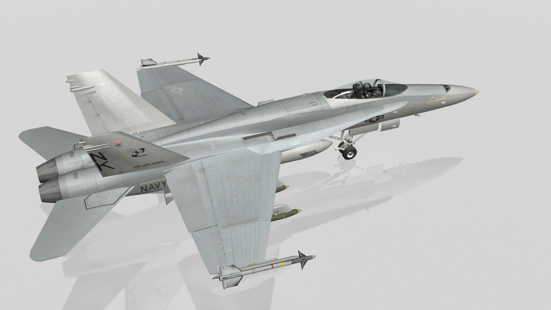 F18C Hornet - US Navy VFA113 Stinger 3D Model Game ready ...