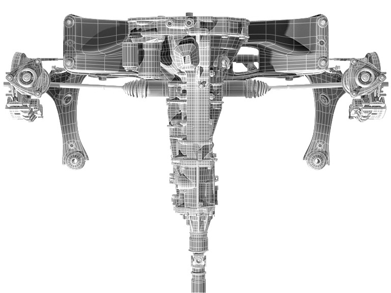 Undercarriage 3D Model rigged .max .3ds .c4d .lwo .lw .lws .ma .mb .mtl