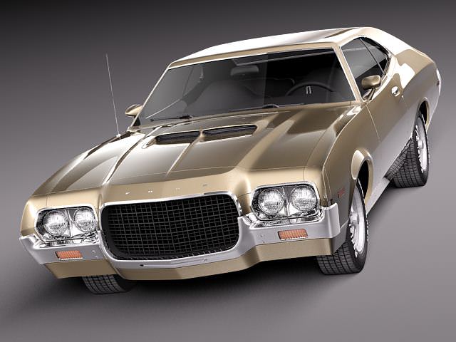 Ford Gran Torino 1972 3D Model .max .obj .3ds .fbx .c4d .lwo .lw .lws