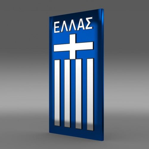 Greece football emblem 3D Model .max .obj .3ds .fbx .lwo .lw .lws .c4d