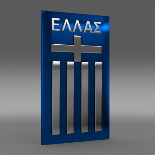 Greece football emblem 3D Model .max .obj .3ds .fbx .lwo .lw .lws .c4d