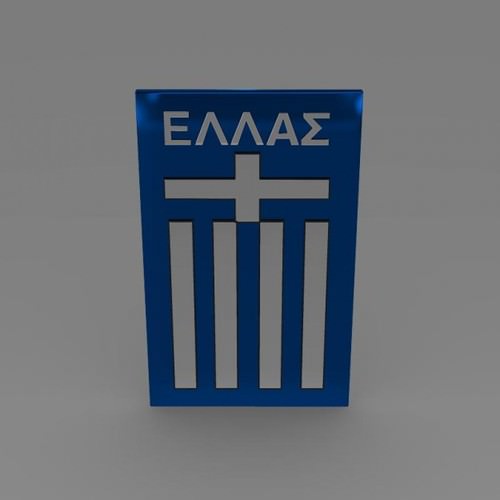 Greece football emblem 3D Model .max .obj .3ds .fbx .lwo .lw .lws .c4d