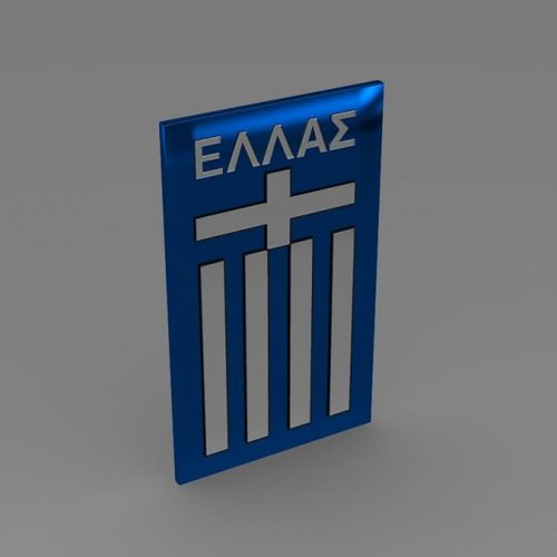 Greece football emblem 3D Model .max .obj .3ds .fbx .lwo .lw .lws .c4d