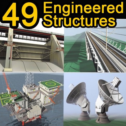 49 Engineered Structures 3D Model .obj .3ds .lwo .lw .lws .c4d
