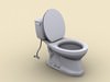 Toilet Bowl with Tank Mechanism - 3DS, OBJ 3D Model