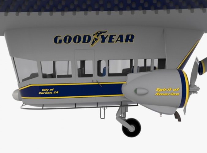 Good Year Blimp, zeppelin - 02 3D Model .max .obj .3ds .fbx .ma .mb