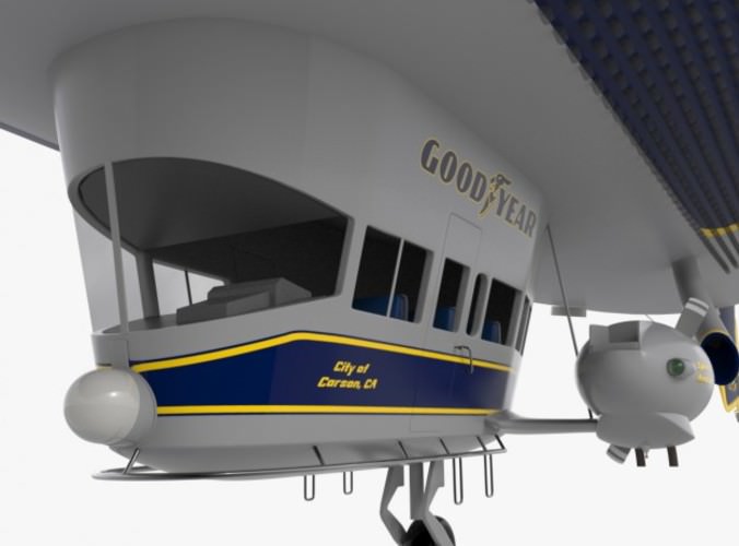 Good Year Blimp, zeppelin - 02 3D Model .max .obj .3ds .fbx .ma .mb