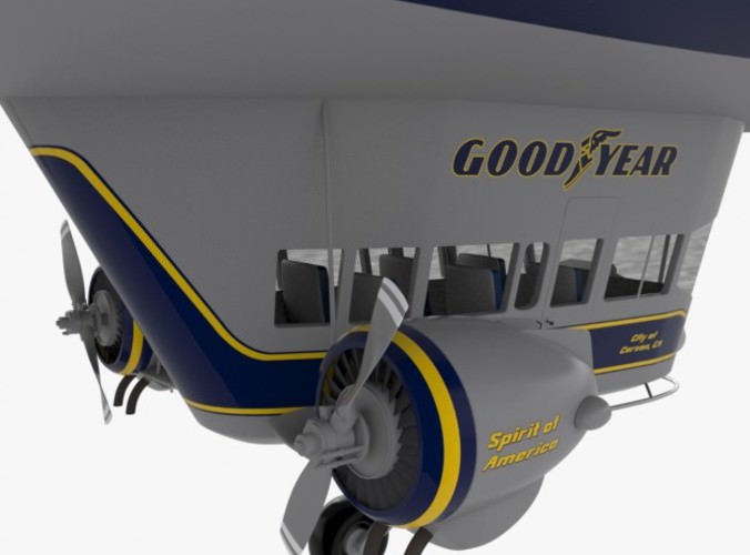 Good Year Blimp, zeppelin - 02 3D Model .max .obj .3ds .fbx .ma .mb