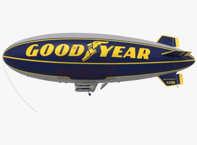 Good Year Blimp, zeppelin - 02 3D Model .max .obj .3ds .fbx .ma .mb