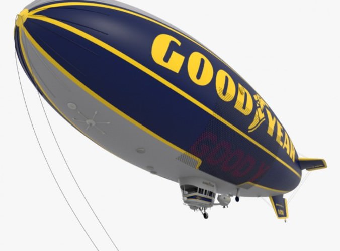 Good Year Blimp, zeppelin - 02 3D Model .max .obj .3ds .fbx .ma .mb
