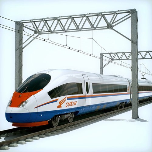 High Speed Train Pack - Siemens Velaro with Interior 3D Model .max .obj .3ds .fbx .lwo .lw .lws .c4d
