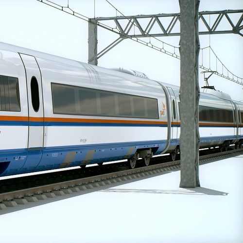 High Speed Train Pack - Siemens Velaro with Interior 3D Model .max .obj .3ds .fbx .lwo .lw .lws .c4d