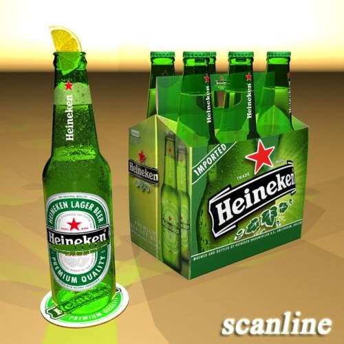 Heineken Beer Collection 3D Model .max .obj .3ds .fbx