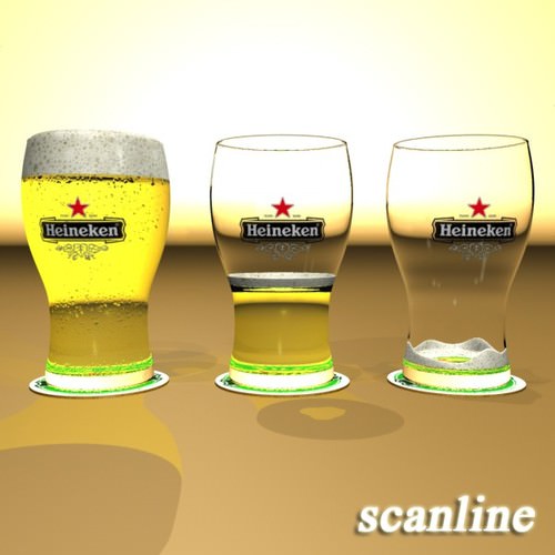 Heineken Beer Collection 3D Model .max .obj .3ds .fbx