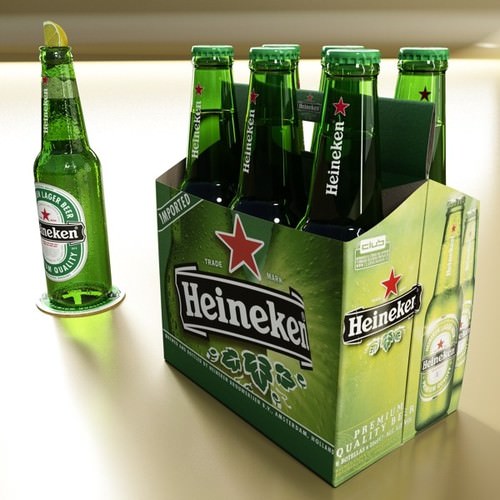 Heineken Beer Collection 3D Model .max .obj .3ds .fbx