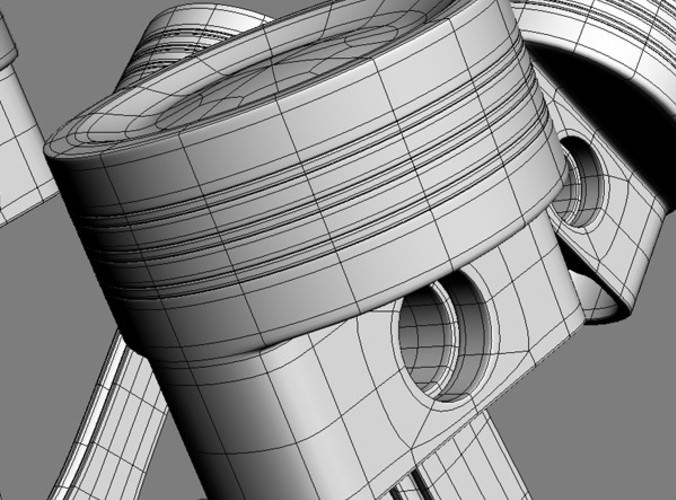 Animated V6 Engine Cylinders 3D Model .max .obj .3ds .fbx .lwo .lw .lws .c4d