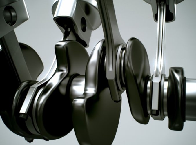 Animated V6 Engine Cylinders 3D Model .max .obj .3ds .fbx .lwo .lw .lws .c4d