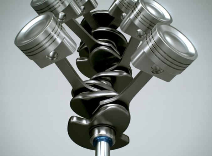 Animated V6 Engine Cylinders 3D Model .max .obj .3ds .fbx .lwo .lw .lws .c4d