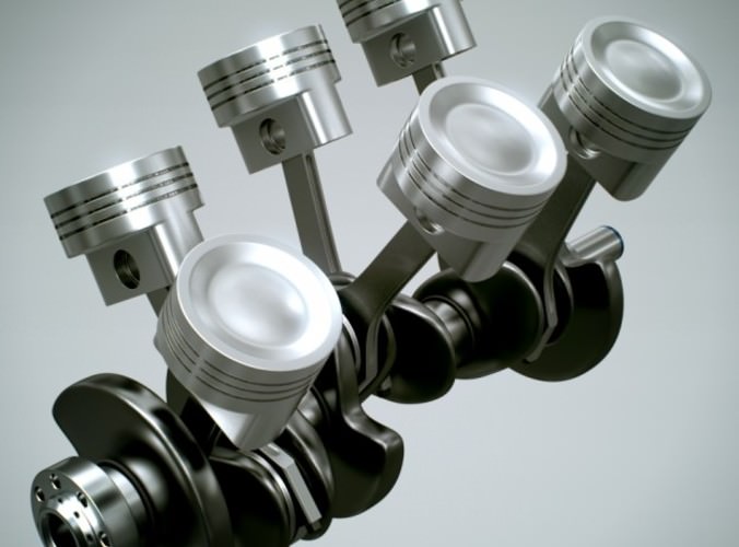 Animated V6 Engine Cylinders 3D Model .max .obj .3ds .fbx .lwo .lw .lws .c4d