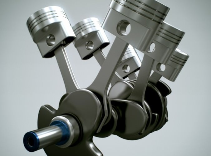 Animated V6 Engine Cylinders 3D Model .max .obj .3ds .fbx .lwo .lw .lws .c4d