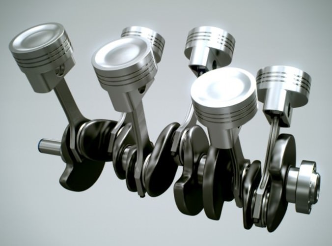 Animated V6 Engine Cylinders 3D Model .max .obj .3ds .fbx .lwo .lw .lws .c4d