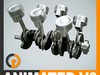Animated V6 Engine Cylinders 3D Model