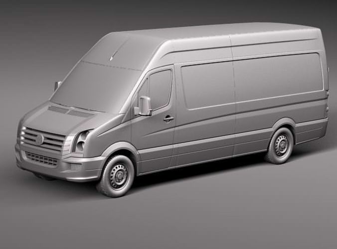 Volkswagen Crafter Van Long 2011 3D Model .max .obj .3ds .fbx .lwo .lw .lws .c4d
