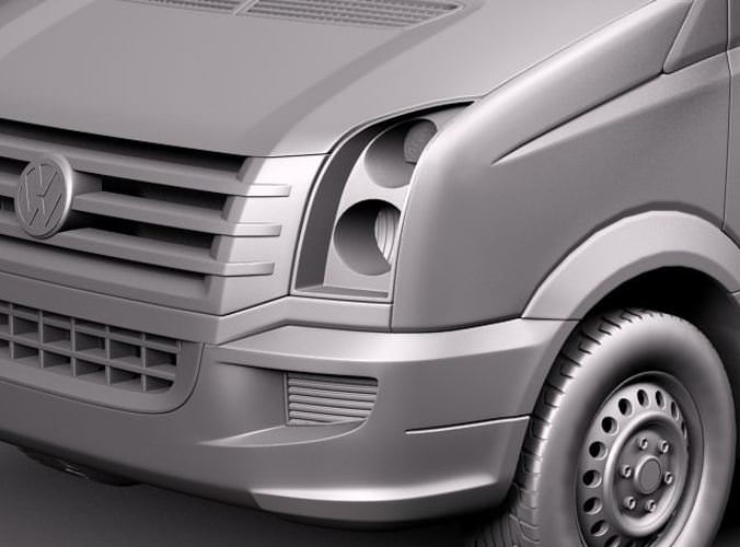 Volkswagen Crafter Van Long 2011 3D Model .max .obj .3ds .fbx .lwo .lw .lws .c4d