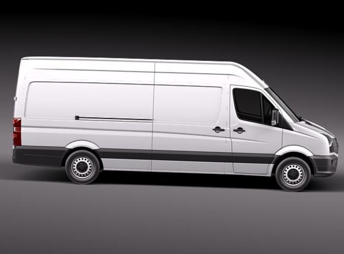 Volkswagen Crafter Van Long 2011 3D Model .max .obj .3ds .fbx .lwo .lw .lws .c4d