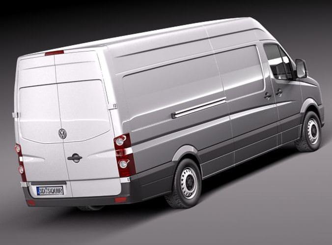 Volkswagen Crafter Van Long 2011 3D Model .max .obj .3ds .fbx .lwo .lw .lws .c4d