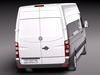 Volkswagen Crafter Van Long 2011 3D Model .max .obj .3ds .fbx .lwo .lw .lws .c4d