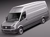 Volkswagen Crafter Van Long 2011 3D Model .max .obj .3ds .fbx .lwo .lw .lws .c4d