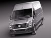 Volkswagen Crafter Van Long 2011 3D Model .max .obj .3ds .fbx .lwo .lw .lws .c4d