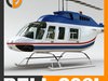 Helicopter - Commercial Bell 206L with Interior 3D Model