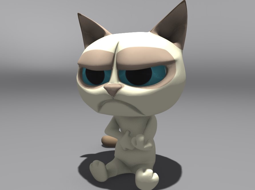 3D Printable - Cartoon Grumpy Cat 3D Model 3D printable .max .obj .fbx ...