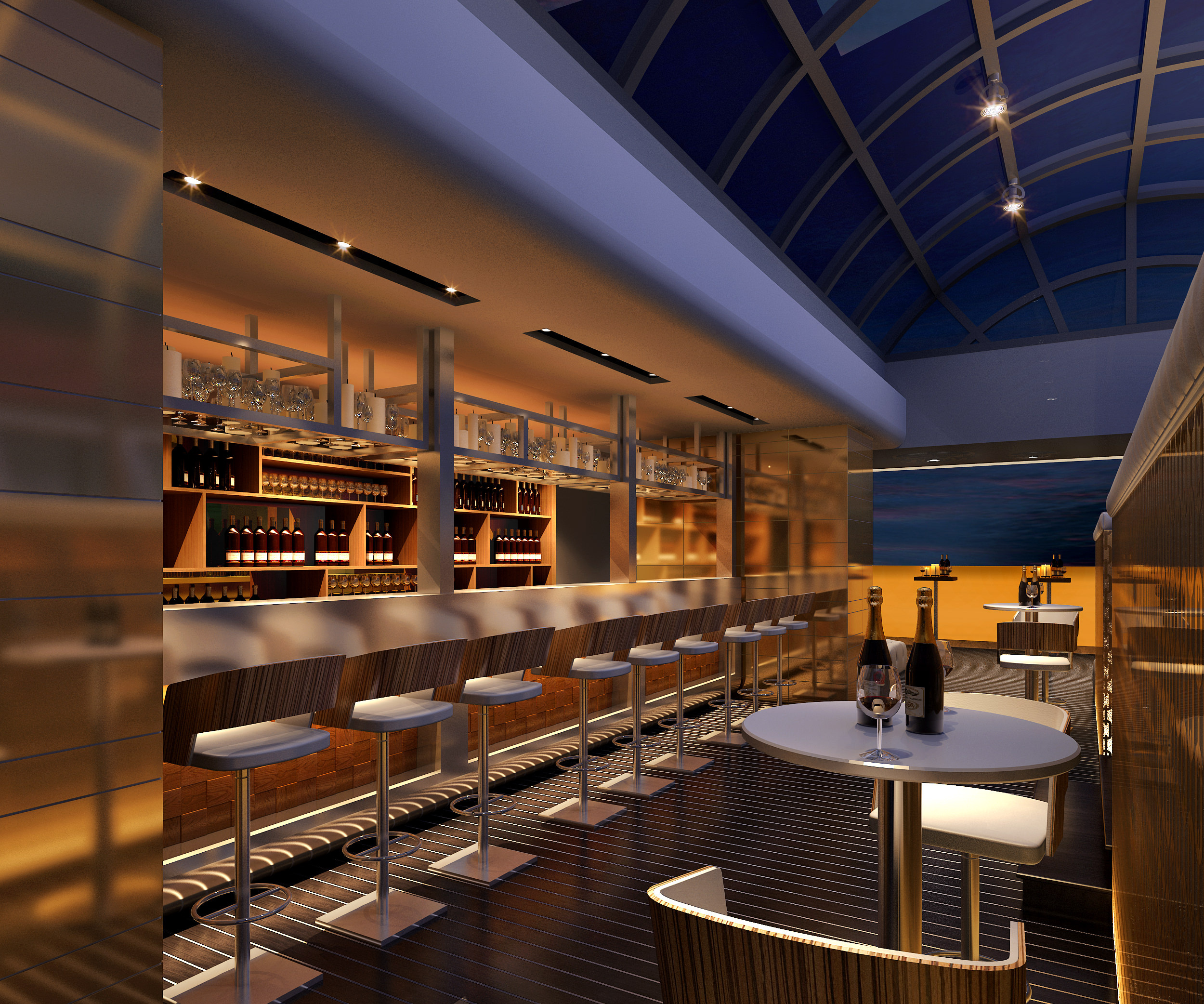 Posh Bar With High end Interior 3D Model max CGTrader