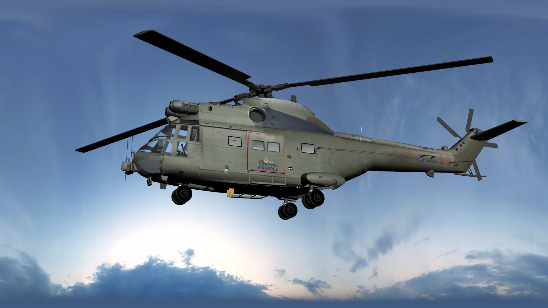 RAF Puma HC1 Helicopter 3D Model .max .obj .3ds .fbx .c4d .lwo .lw .lws