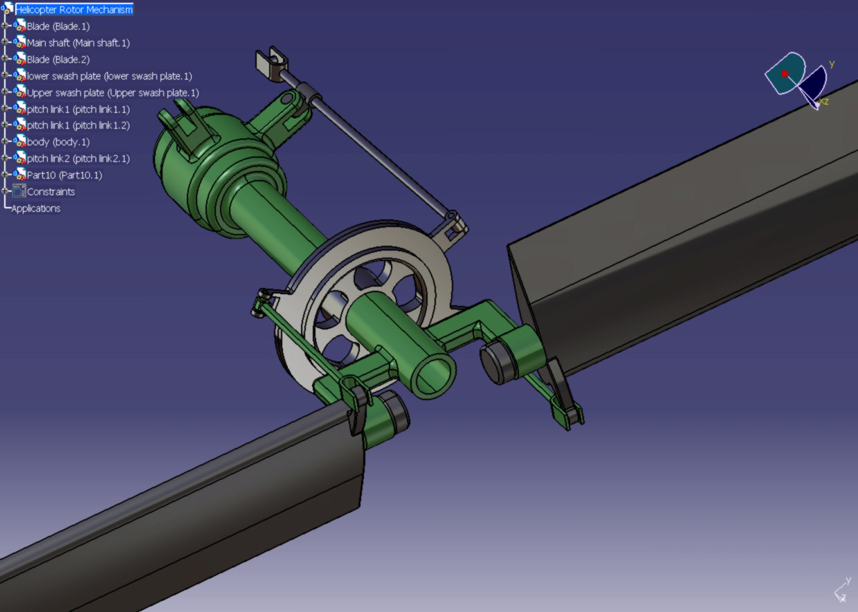 Helicopter Tail Rotor Mechanism free 3D Model 3D printable .stl