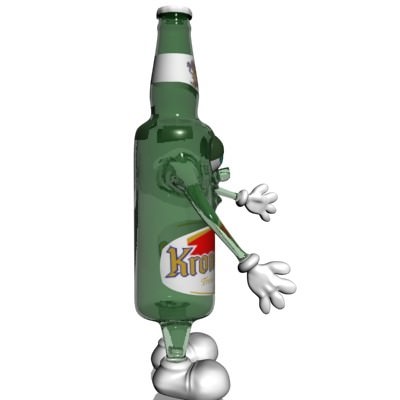 Beer Bottle Cartoon Character 3D Model .max .obj .3ds .fbx .lwo .lw .lws