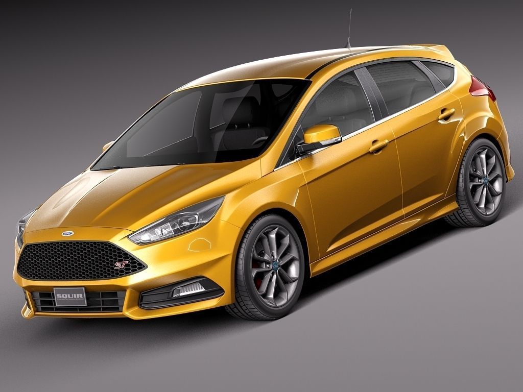 Ford Focus ST 2015 3D Model .max .obj .3ds .fbx .c4d .lwo .lw .lws