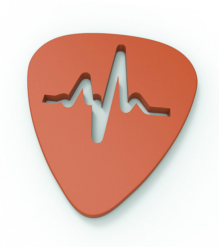 Pulse guitar pick free 3D Model 3D printable .stl