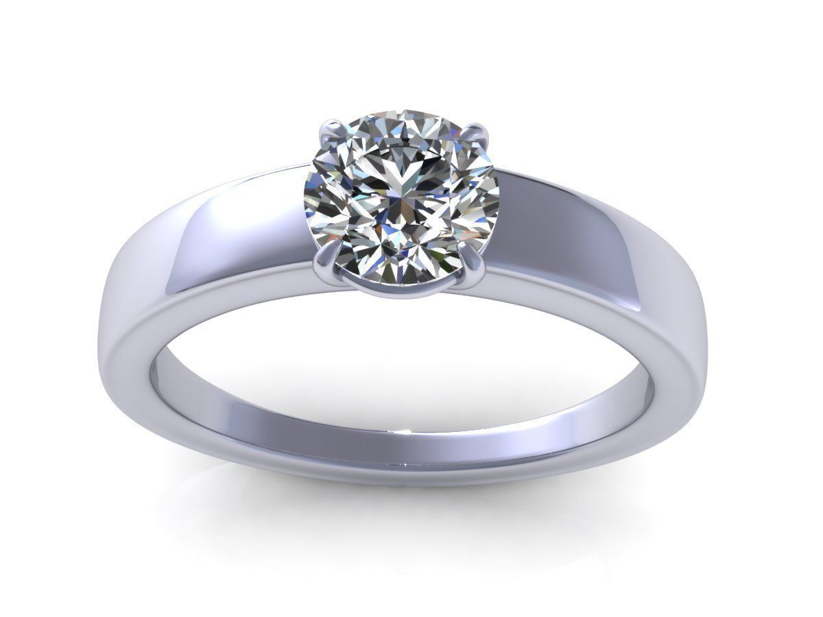 Solitaire Single Stone Diamond Ring 3D Model 3D printable ...