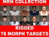 Collection of 10 Rigged Men with 78 Morph Targets 3D Model