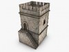 Crenelated Castle Tower 3D Model