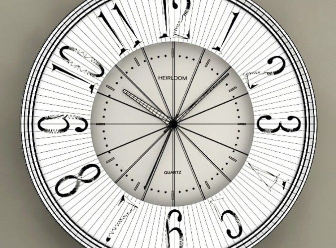 Wall Clock 08 3D Model .max .obj .3ds .lwo .lw .lws