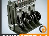 Animated L4 16V Engine Section 3D Model
