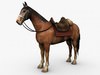 Horse with saddle 3D Model
