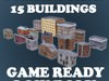 Low Poly Game Buildings Pack 01 3D Model